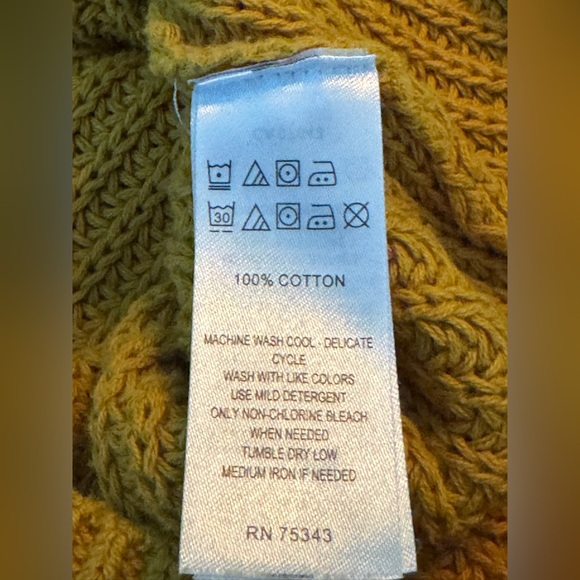 Kaisely Mustard Yellow cozy knit V-Neck Lace-Up Sweater small - Picture 5 of 5